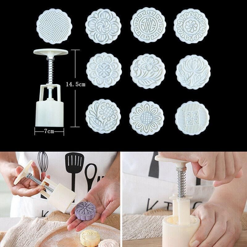Mooncake Decor Cookies Round Pastry Moon Cake Diy Flower Stamps Mold Mould Au - Image 8