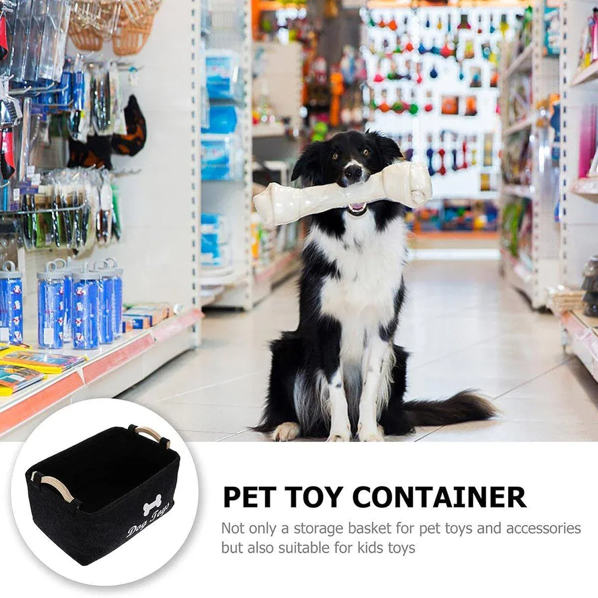 Large Felt Storage Basket for Dog Toys Dirty Clothes Sundries Home Organizer - Image 7