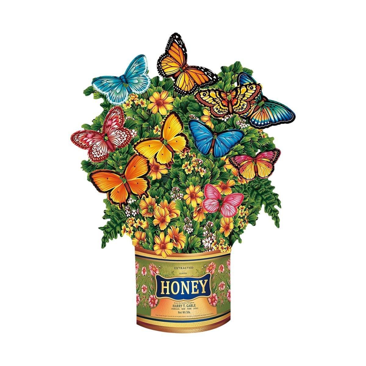 New Style 3D Pop Up Cards Paper Flower Bouquet Greeting Card for All Occasions - Flower Butterfly - Image 1