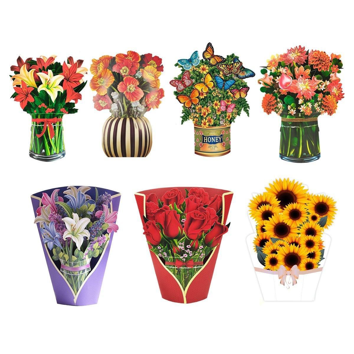 New Style 3D Pop Up Cards Paper Flower Bouquet Greeting Card for All Occasions - Flower Butterfly - Image 3