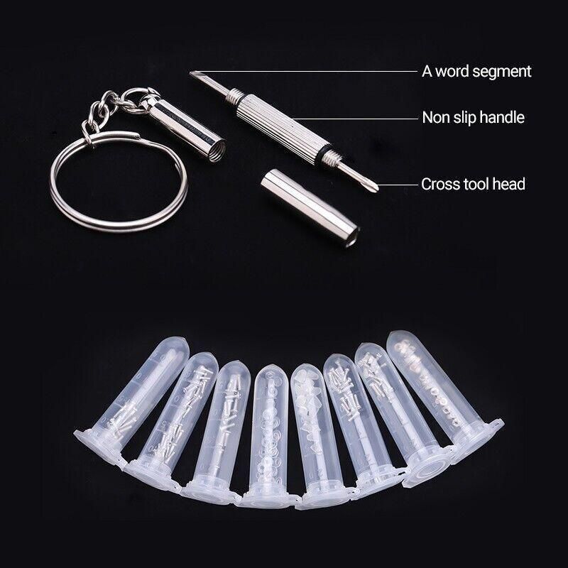 Eyeglass Sun Glasses Optical Repair Tool Screw Nut Nose Pad Assortment Set Kit - Image 6