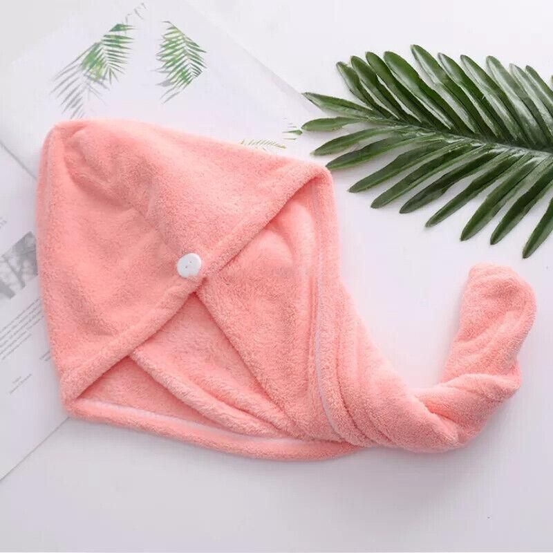 Fast Dry Hair Cap Wrap Towel Quick Drying Turban Bath Head Magic Wrap Hat Spa Au - Pink - Image 3