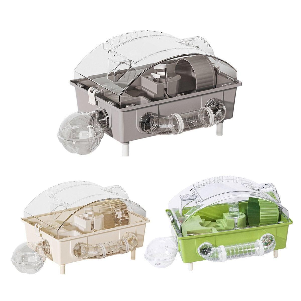 Acrylic Hamster Large Cage Luxury Villa House Playing House for Small Animals - Beige - Image 2