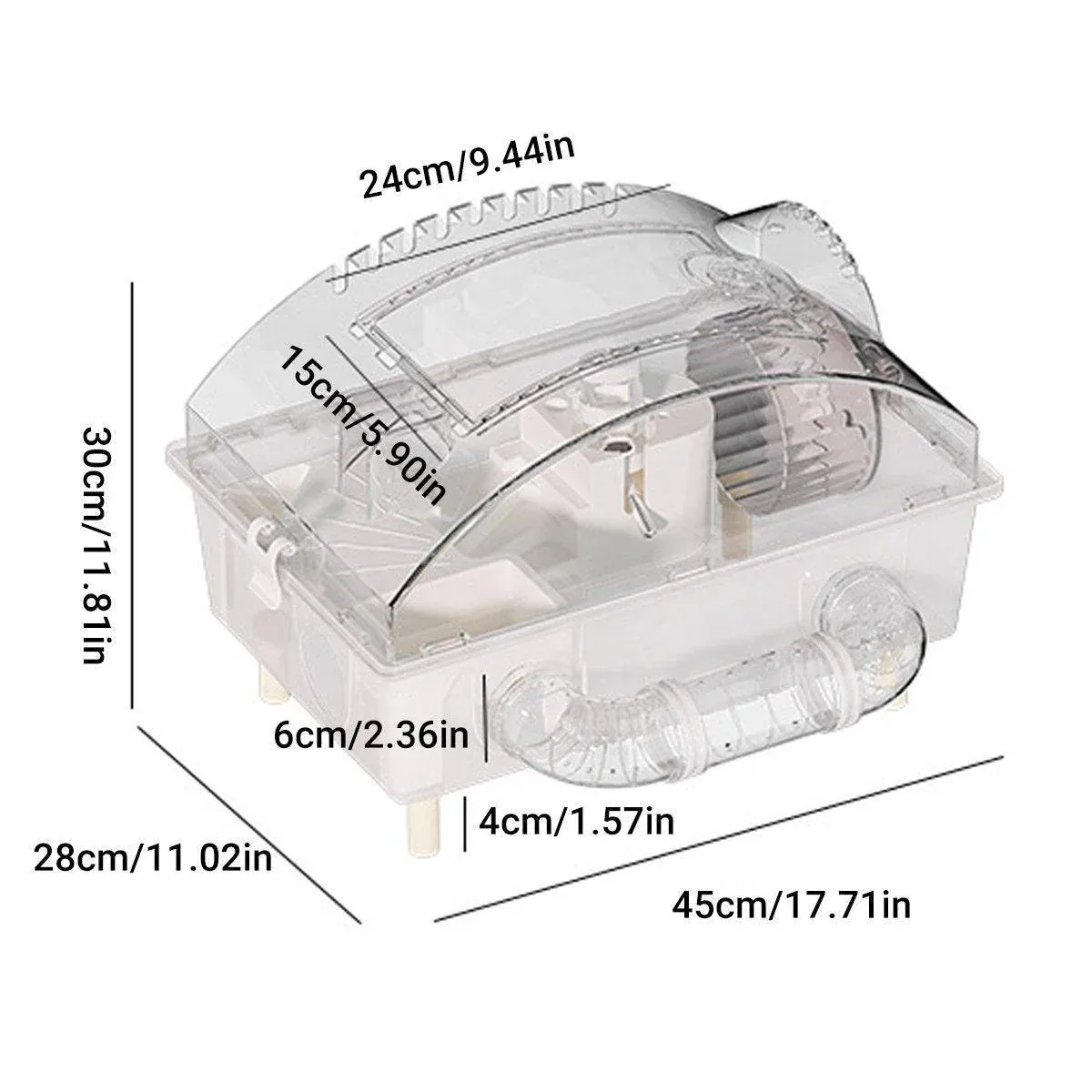 Acrylic Hamster Large Cage Luxury Villa House Playing House for Small Animals - Beige - Image 3