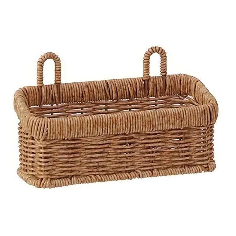Wall-Mounted Rattan Style Hanging Storage Basket Kitchen Vegetable Fruit Basket - Small - Image 7