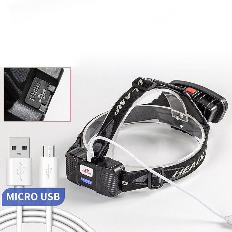 100000Lm USB Rechargeable COB+LED Headlamp Torch for Work - Image 6