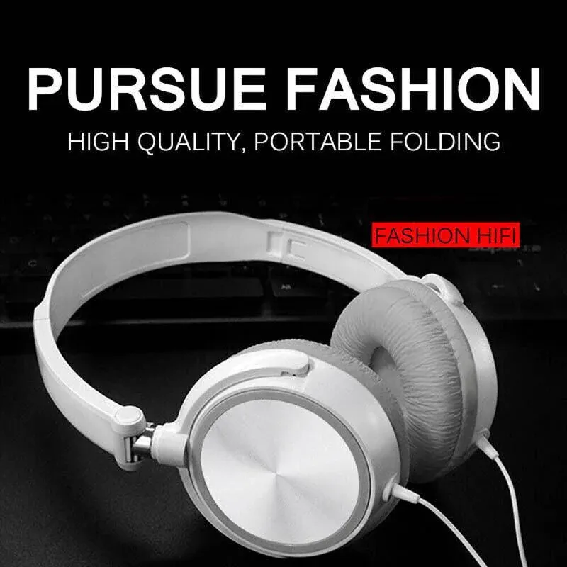 Over Ear Headphones Hi-Fi Stereo Noise-Cancelling Headsets Wired Earphones Au - Image 5