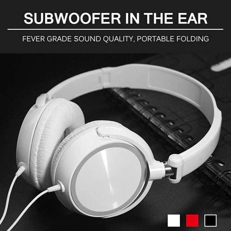 Over Ear Headphones Hi-Fi Stereo Noise-Cancelling Headsets Wired Earphones Au - Image 6