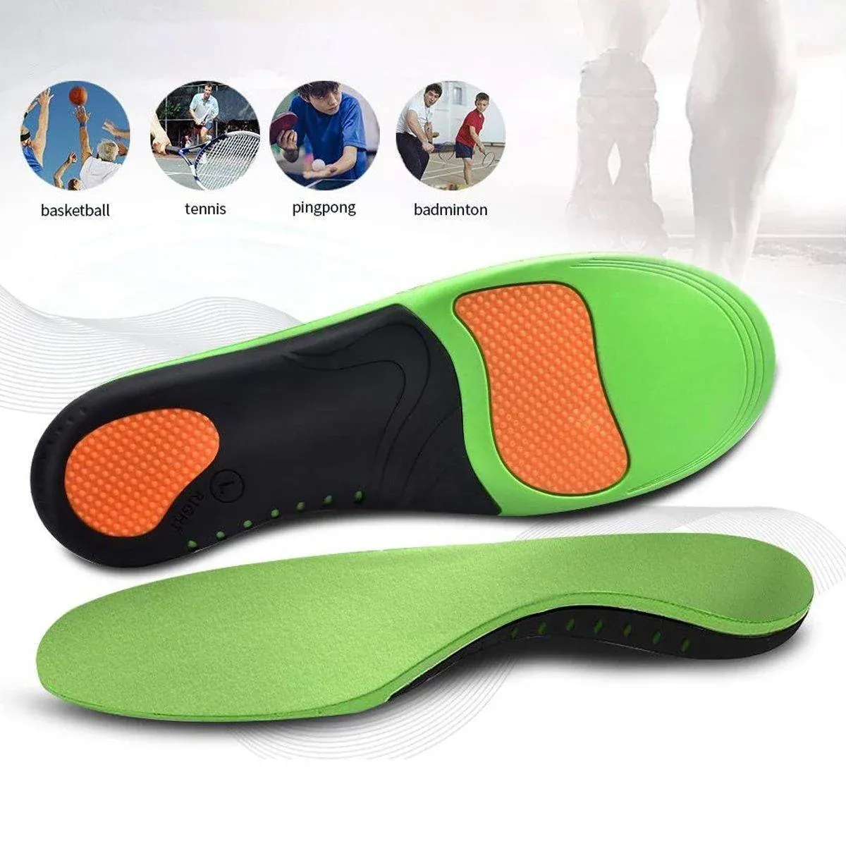 4 SizesOrthotic Insoles Arch Support for Flat Feet High Arches Plantar Fasciitis - L - Image 3