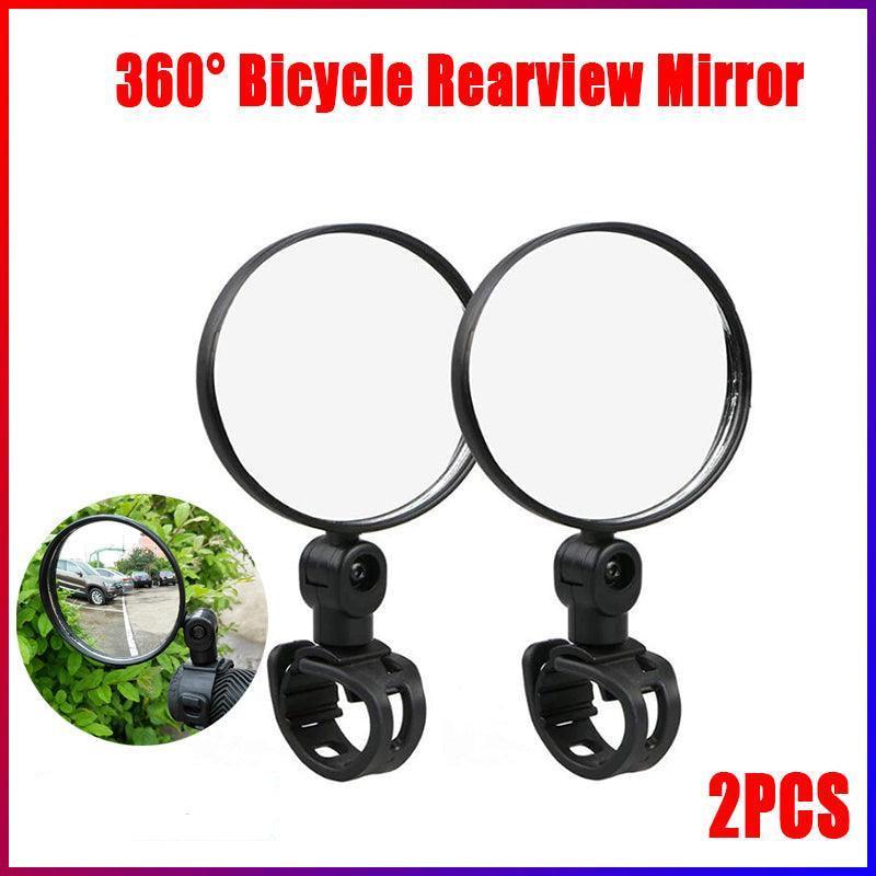 2PCS 360 Degree Bicycle Rearview Mirror Handlebar Mount Adjustable - Image 1