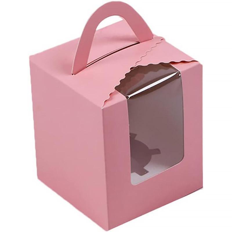 50 Pack Premium Cupcake Boxes with Window Thickened Cardboard Muffin Holders - Black - Image 6