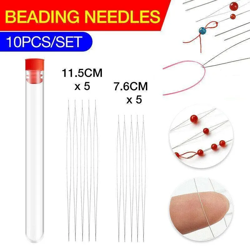 10Pc Big Eye Beading Needles for Jewelry & Bracelet DIY - Image 1