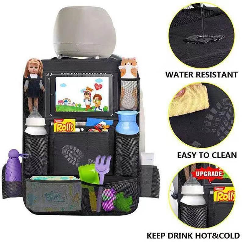 2Pcs Car Back Seat Organiser Travel Storage Bag Organizer Ipad Holder Pocket Au - Image 3