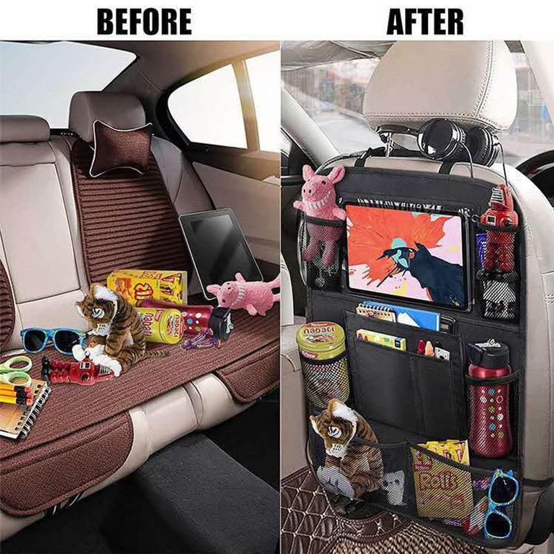 2Pcs Car Back Seat Organiser Travel Storage Bag Organizer Ipad Holder Pocket Au - Image 4