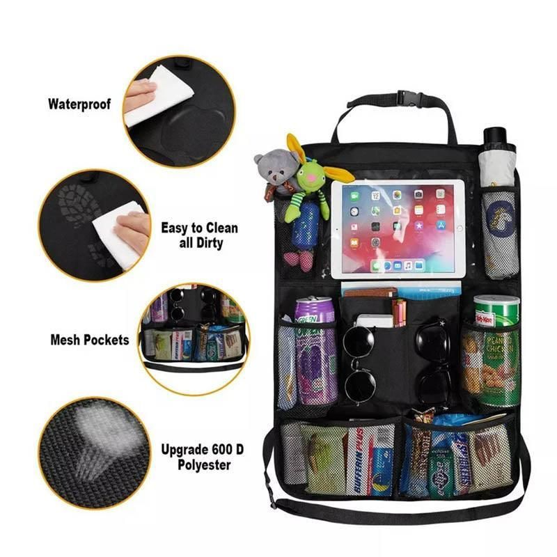 2Pcs Car Back Seat Organiser Travel Storage Bag Organizer Ipad Holder Pocket Au - Image 6