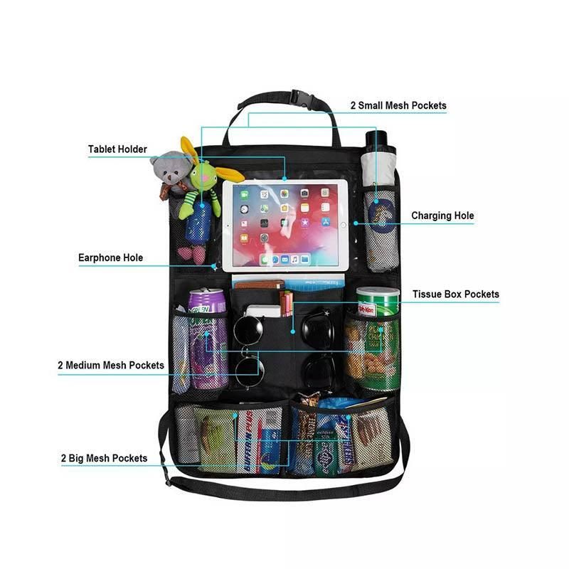 2Pcs Car Back Seat Organiser Travel Storage Bag Organizer Ipad Holder Pocket Au - Image 7