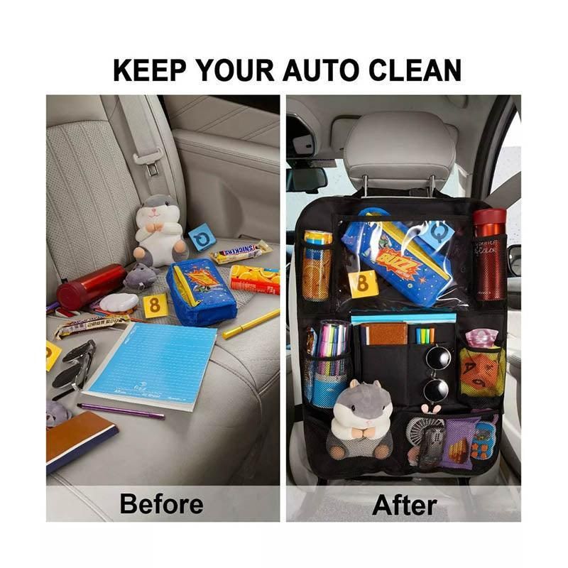 2Pcs Car Back Seat Organiser Travel Storage Bag Organizer Ipad Holder Pocket Au - Image 8