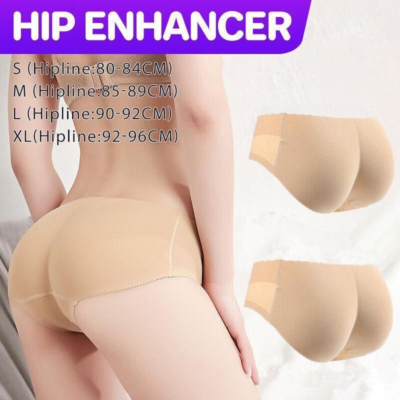 Beige Seamless Padded Butt Lifter Briefs Hip Enhancer Underwear for Women - S ( Hipline:80-84cm ) - Image 2