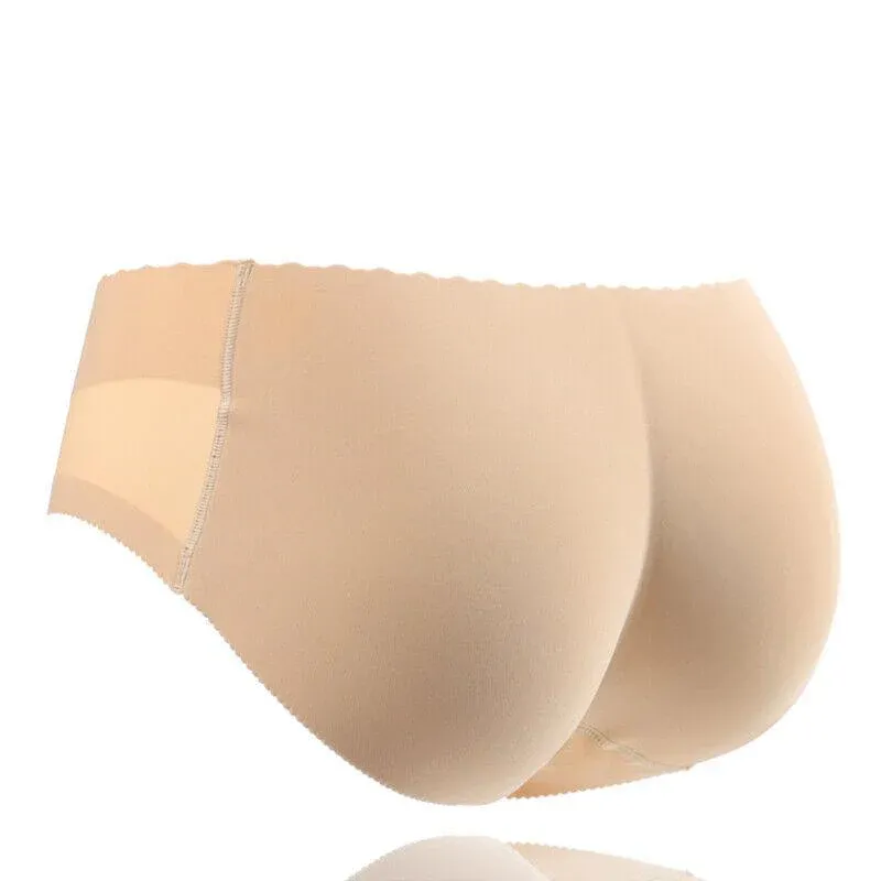 Beige Seamless Padded Butt Lifter Briefs Hip Enhancer Underwear for Women - S ( Hipline:80-84cm ) - Image 7