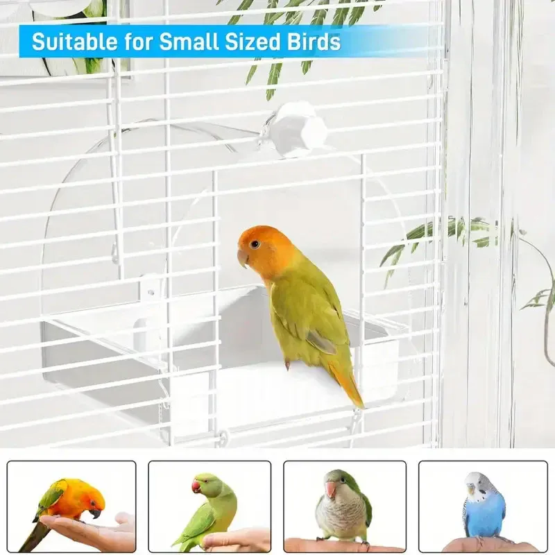 3in1 Parrot Bath Basin Bird Bathtub Cage or Accessory Pet Bird Feeder Water Bowl - Bathroom - Image 8