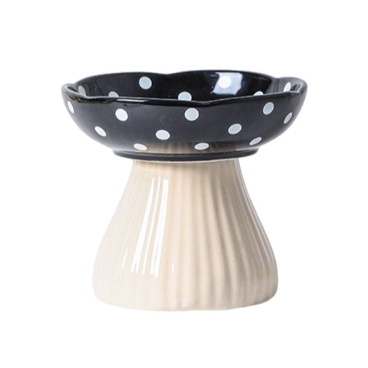 Pet Elevated Mushroom Bowl Ceramic Cat Dog Bowl Dish Food Feeder Raised Cat Bowl - Red - Image 8