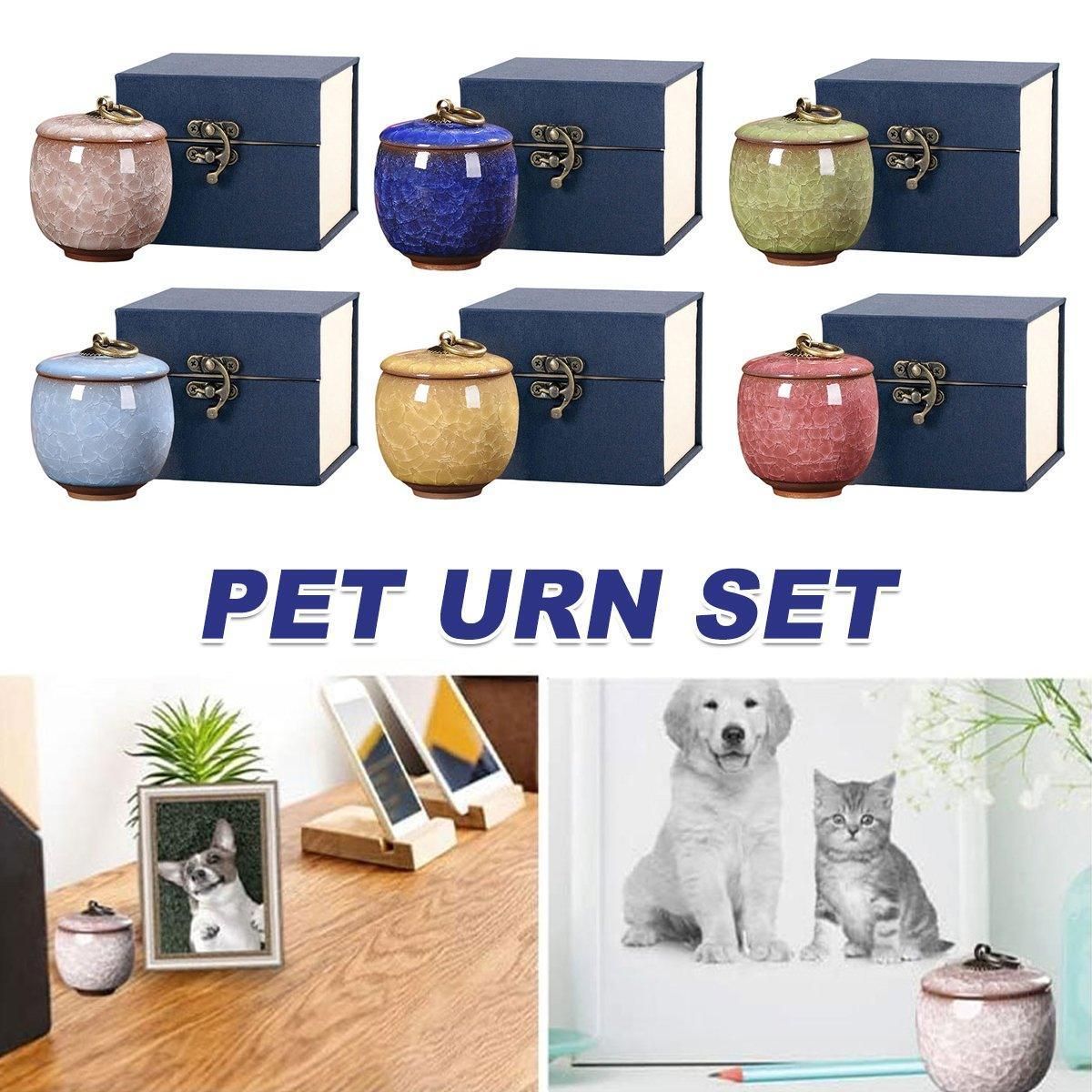 Small Pet Urn for Ashes Memorial Keepsake Urns for Dog Cat Cremation Remains - Green - Image 1