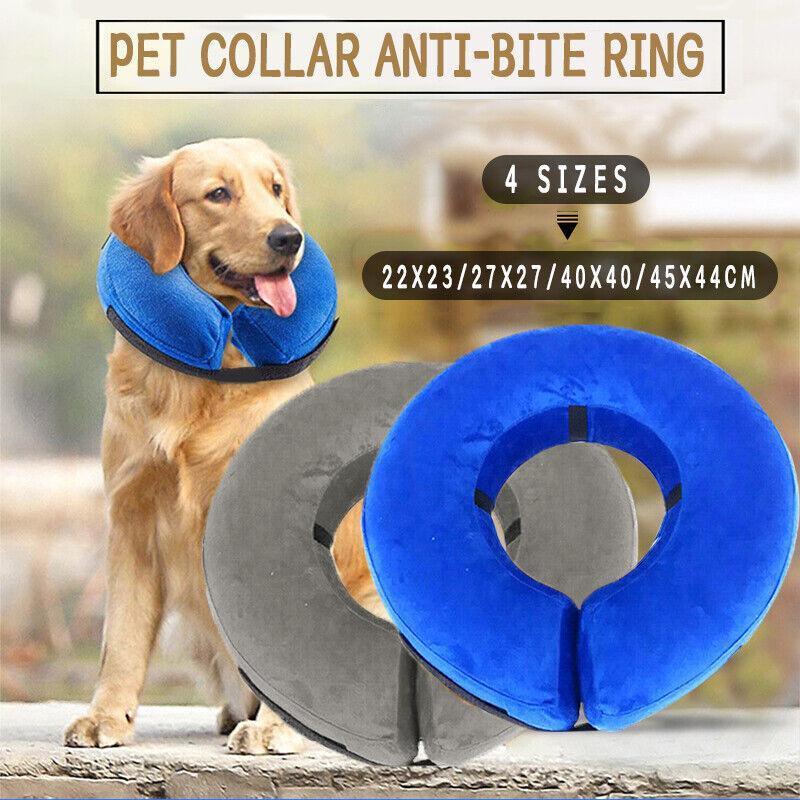 Blue Pet Dog Inflatable Soft Healing Collar Cone Wound Medical Cat Protective Jackets - L (40*40CM) - Image 1