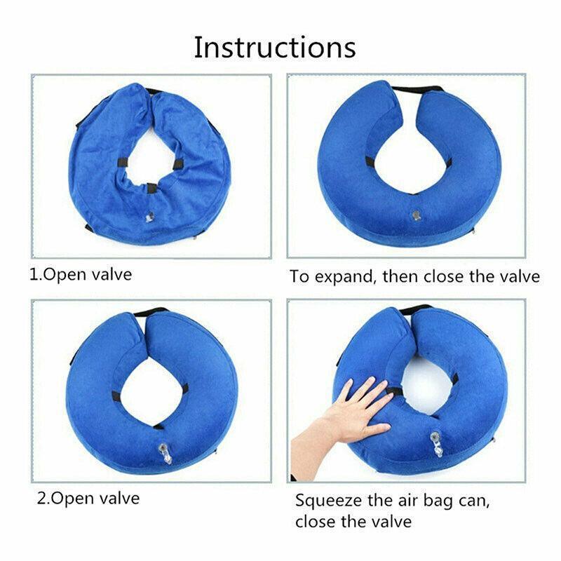 Blue Pet Dog Inflatable Soft Healing Collar Cone Wound Medical Cat Protective Jackets - L (40*40CM) - Image 3