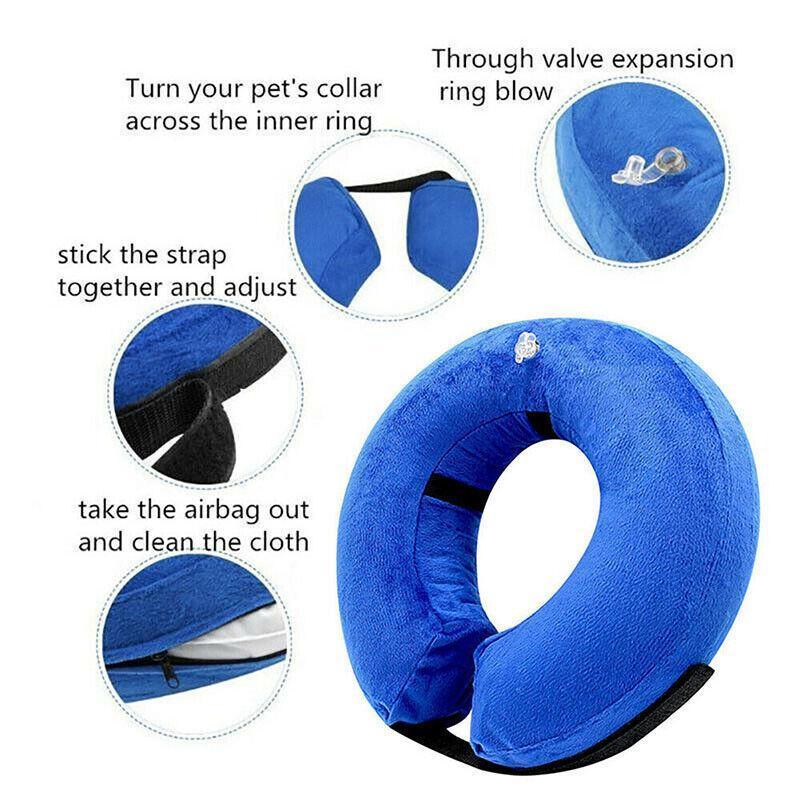 Blue Pet Dog Inflatable Soft Healing Collar Cone Wound Medical Cat Protective Jackets - L (40*40CM) - Image 5
