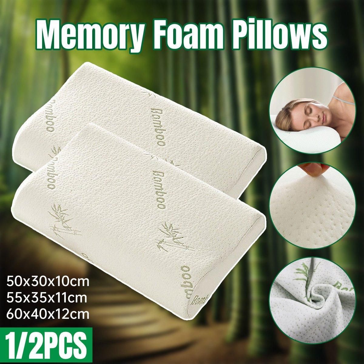 1/2PCS Memory Foam Neck Pillow Wavy Contour Slow Rebound Pillow - 50x30x10cm-2pcs - Image 1