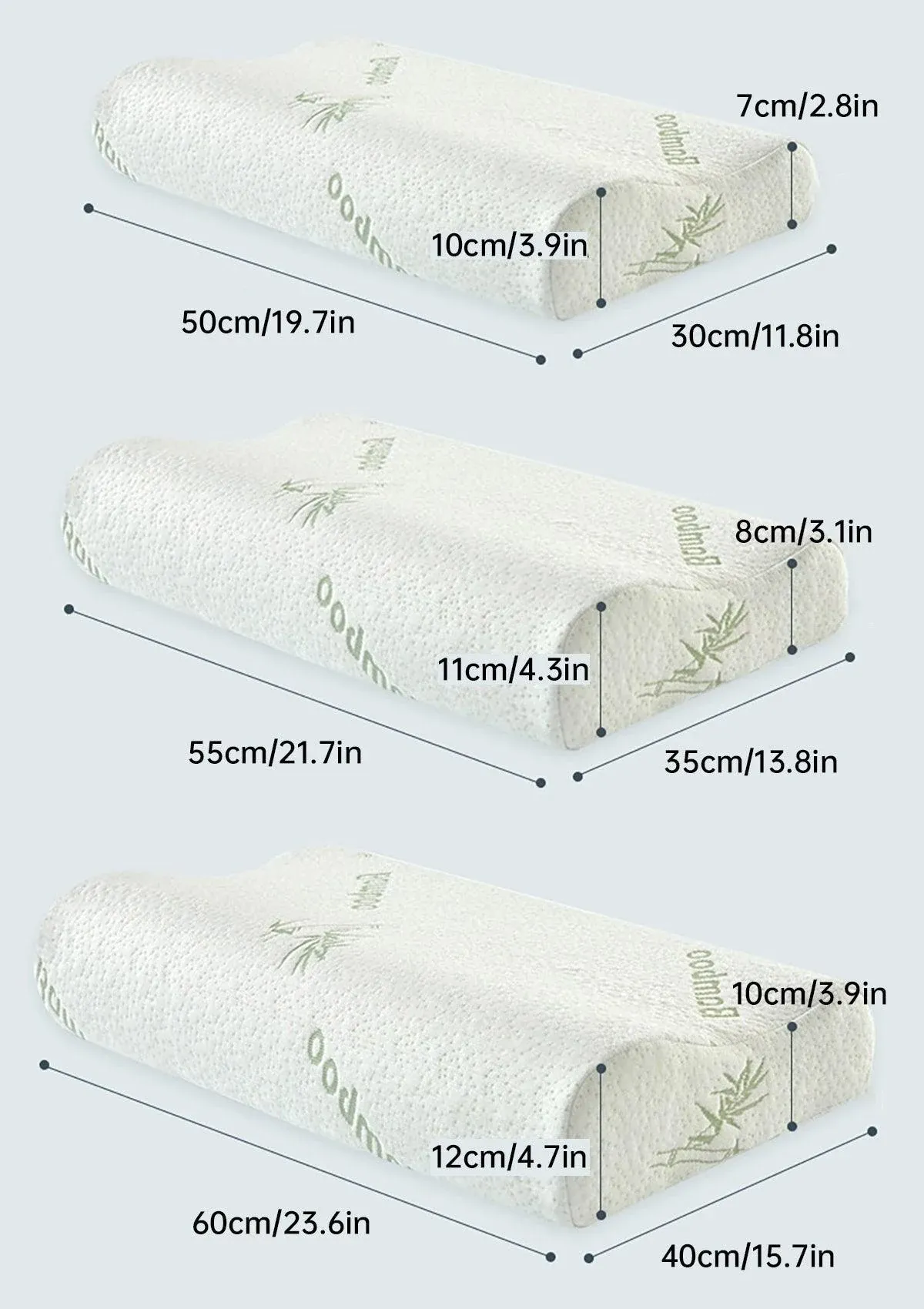 1/2PCS Memory Foam Neck Pillow Wavy Contour Slow Rebound Pillow - 55x35x11cm-1pc - Image 3