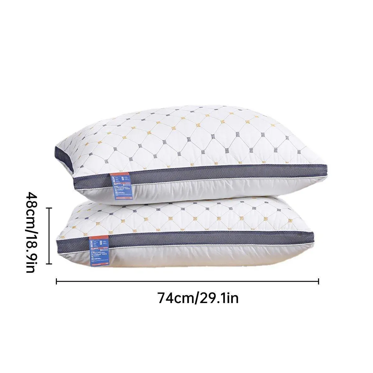 1/2pcs High Rebound Feather Velvet Pillow Washable Soft Bed Cushion Core Support - 700g-2pcs - Image 3