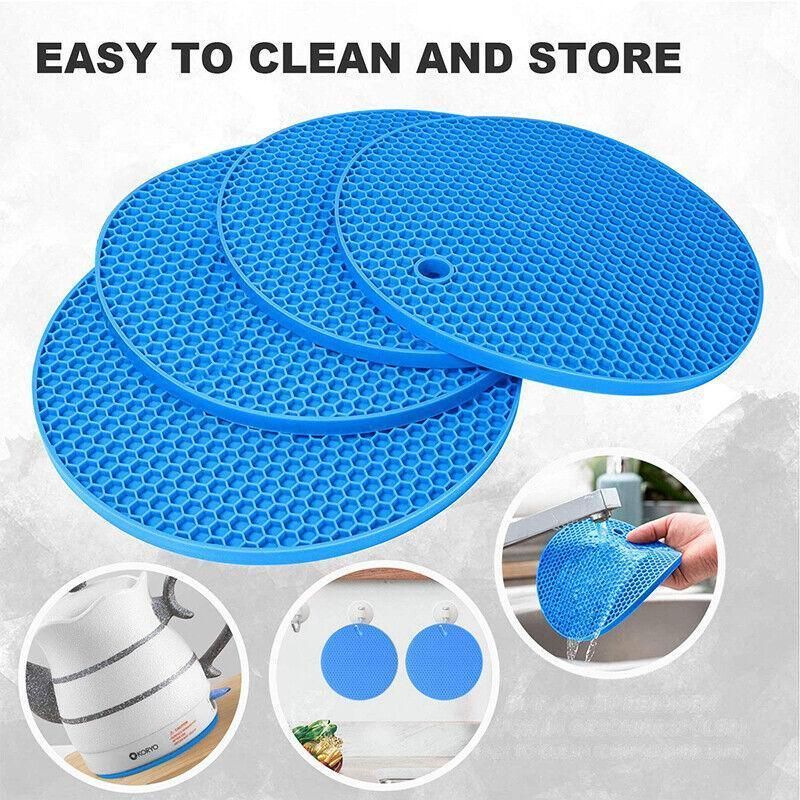 2Pcs Silicone Pot Holder Trivet Mat Hot Pads Non-Slip Heat Resistant Bpa Free - Image 6