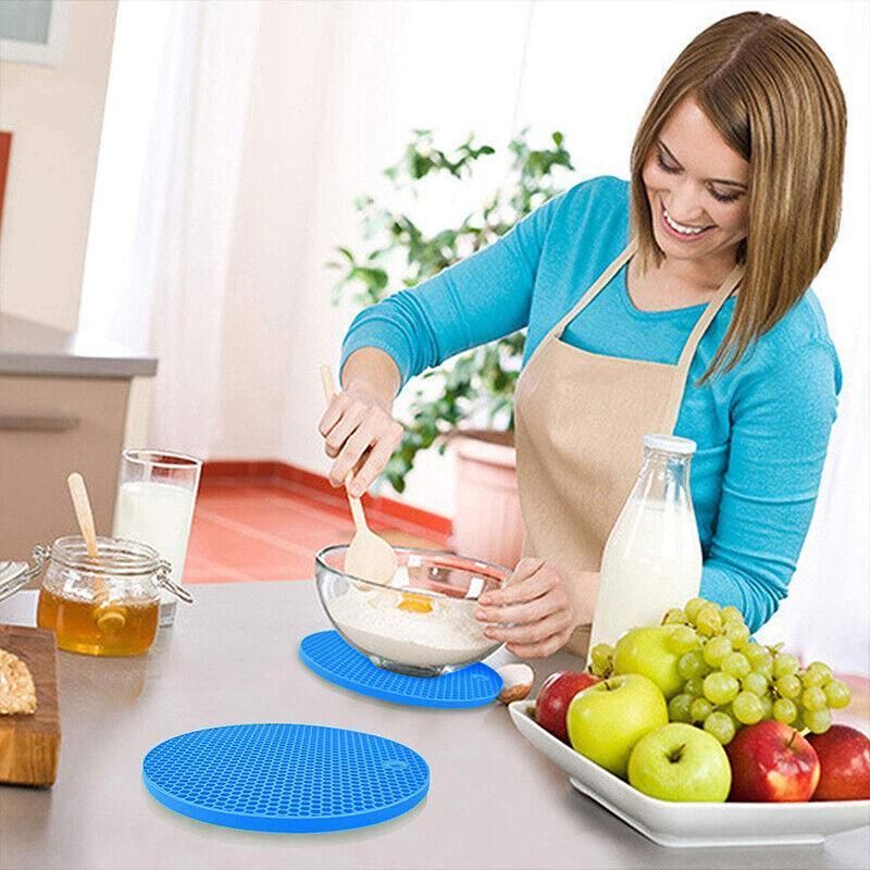 2Pcs Silicone Pot Holder Trivet Mat Hot Pads Non-Slip Heat Resistant Bpa Free - Image 8