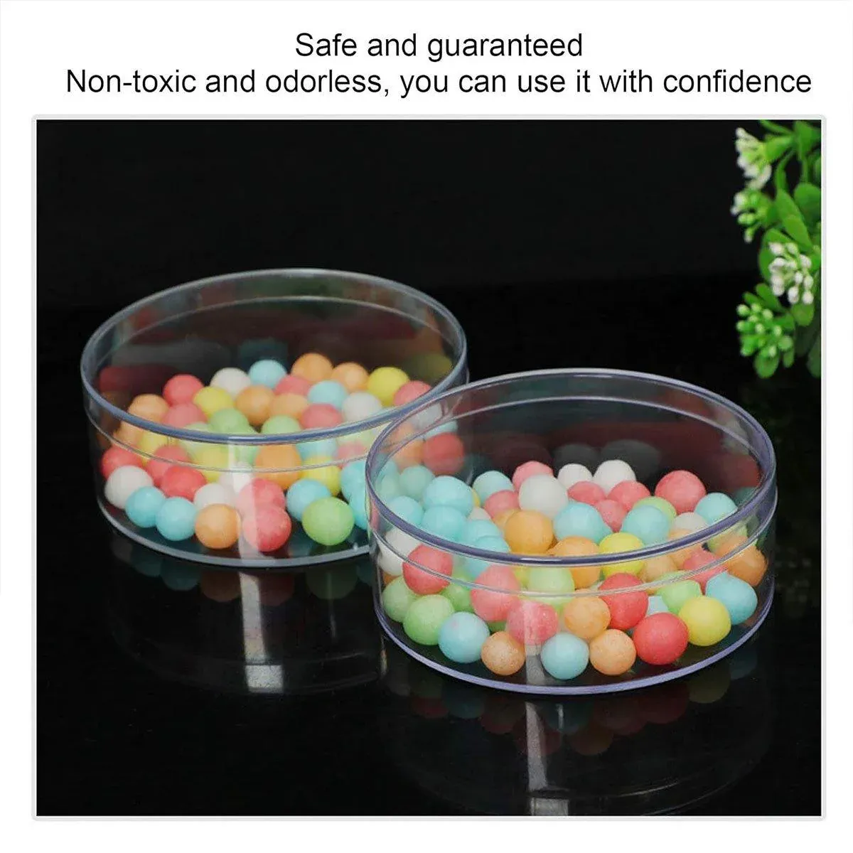 10pcs Clear Round Gift Boxes Plastic Candy Storage Containers for Party Favors - 15x6.5cm - Image 5