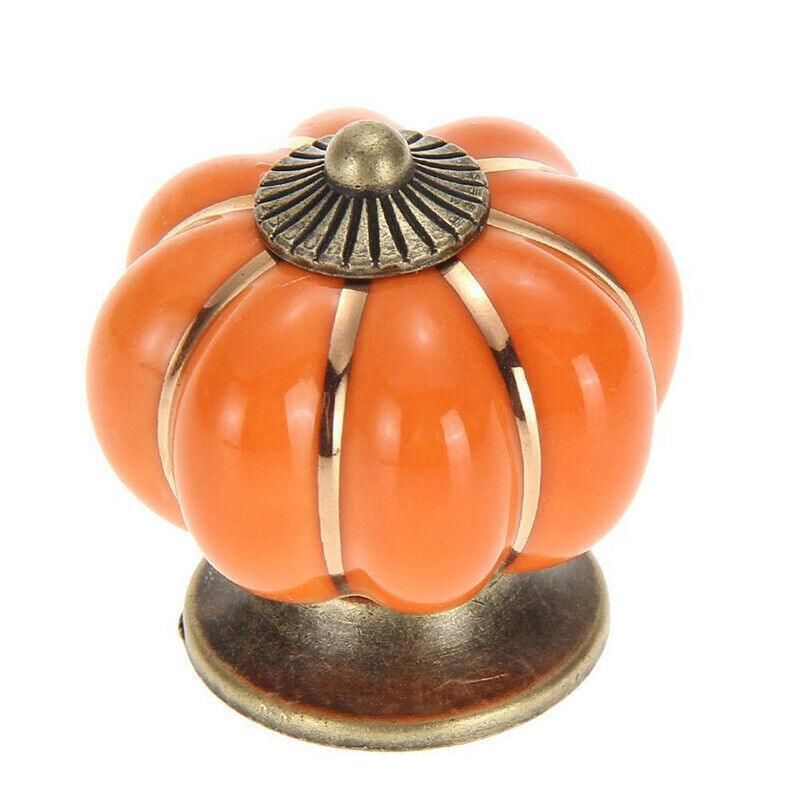 Pumpkin Ceramic Vintage Door Knobs Cabinet Drawer Cupboard Kitchen Pull Handle - Image 5