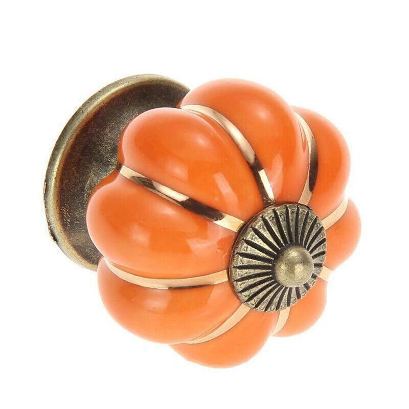 Pumpkin Ceramic Vintage Door Knobs Cabinet Drawer Cupboard Kitchen Pull Handle - Image 6