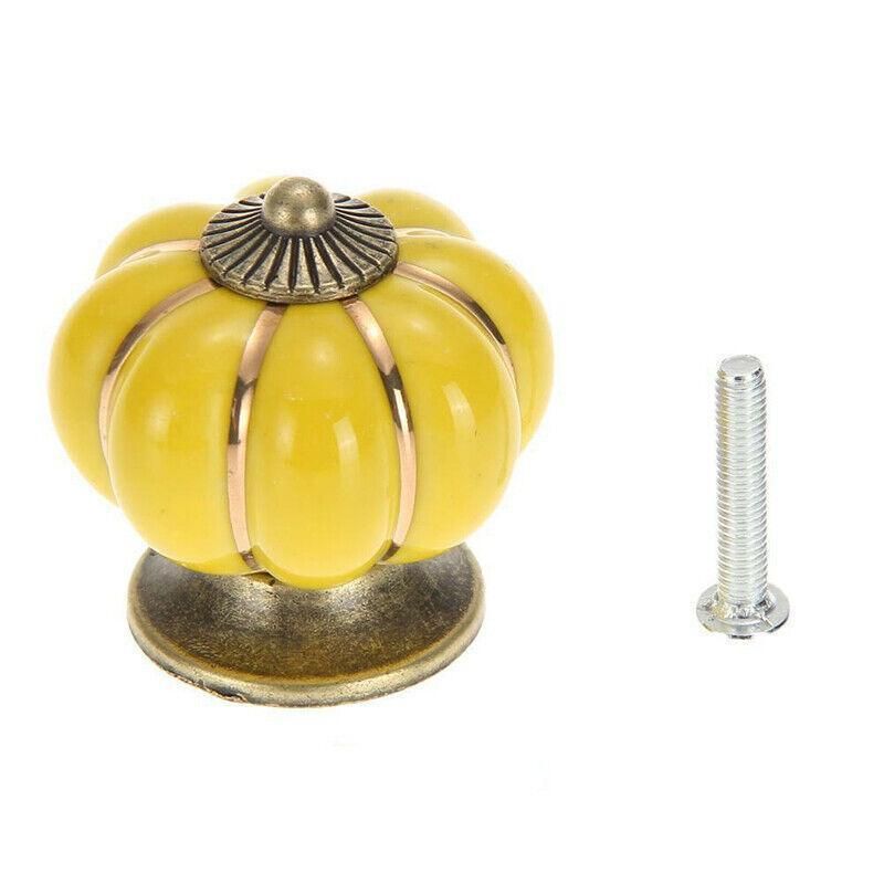 Pumpkin Ceramic Vintage Door Knobs Cabinet Drawer Cupboard Kitchen Pull Handle - Image 8
