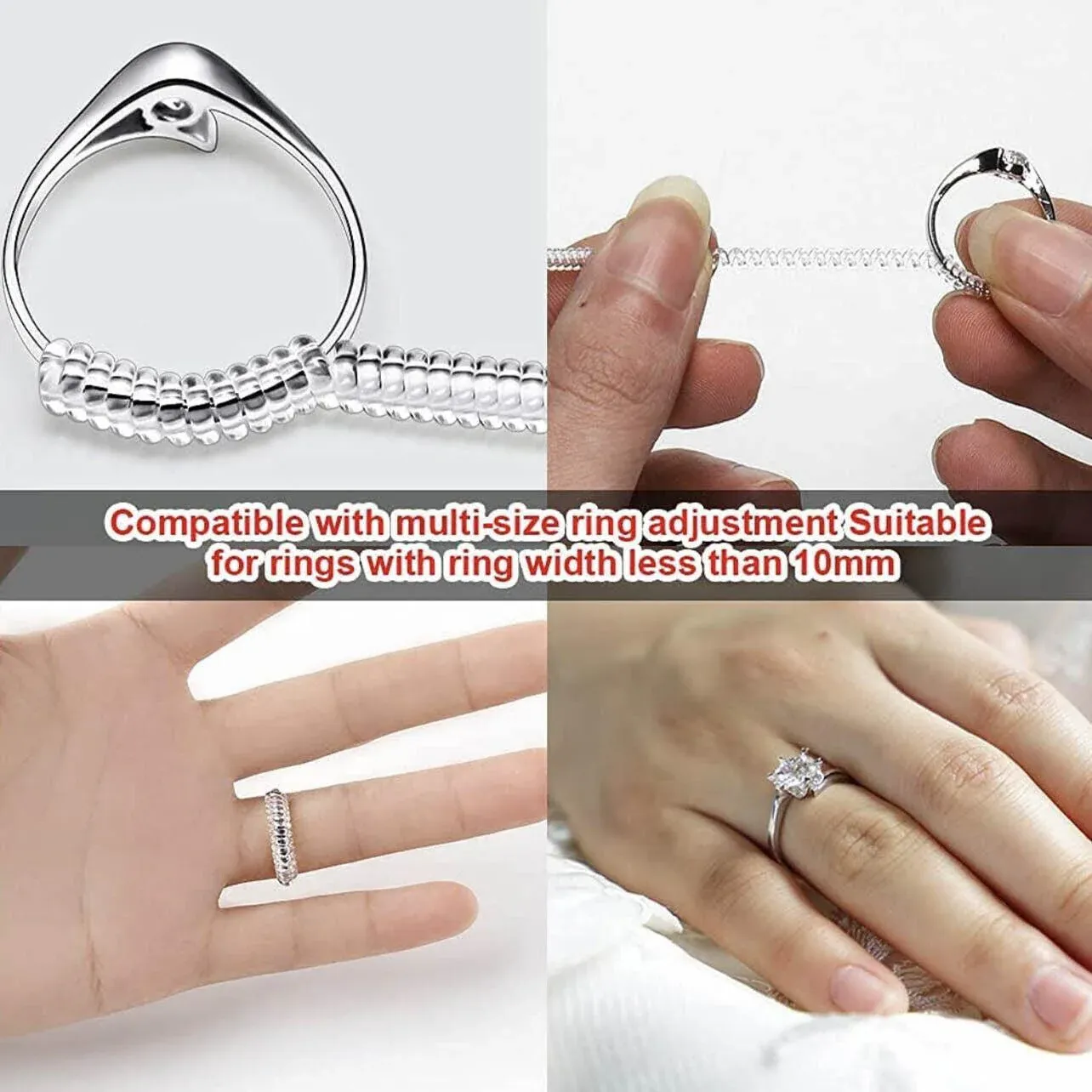 5-20 X Ring Size Adjuster Reducer Spiral Invisible Snugs Guard Resizer Jewellery - 10 PCS - Image 4