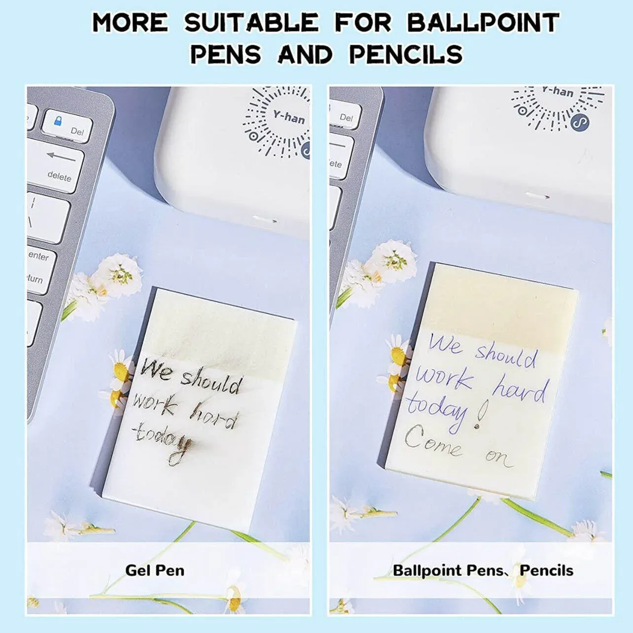 50 Sheets Clear Sticky Notes Pad Waterproof Self-Adhesive Memo Message Note Au - 50 Sheets - Image 5