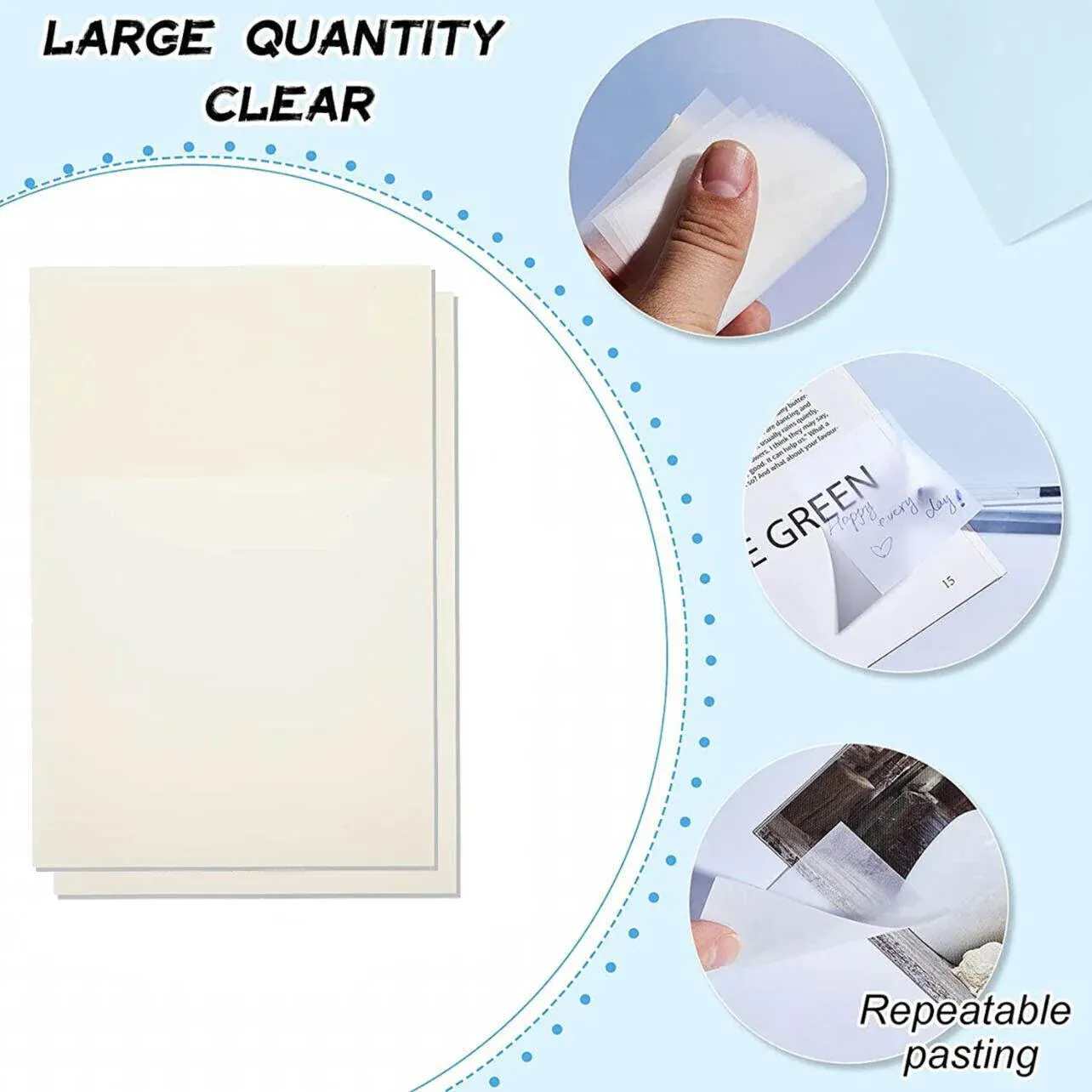 50 Sheets Clear Sticky Notes Pad Waterproof Self-Adhesive Memo Message Note Au - 50 Sheets - Image 6