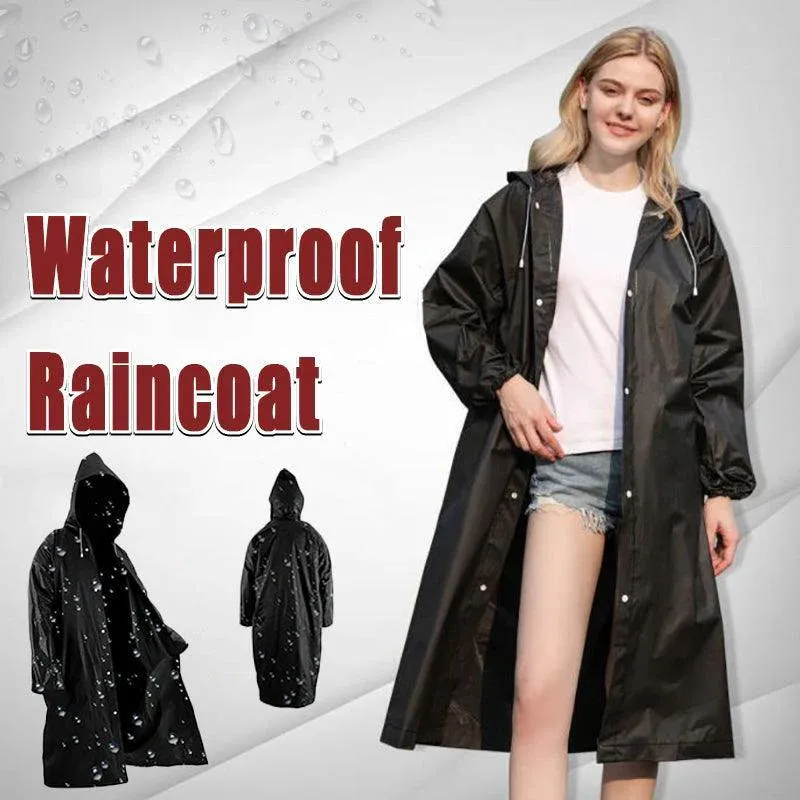Waterproof Raincoat Jacket Mens Womens Long Hooded Rainwear Eva Rain Coat Au - Image 1
