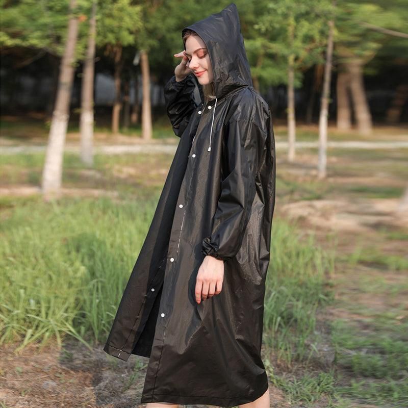 Waterproof Raincoat Jacket Mens Womens Long Hooded Rainwear Eva Rain Coat Au - Image 8