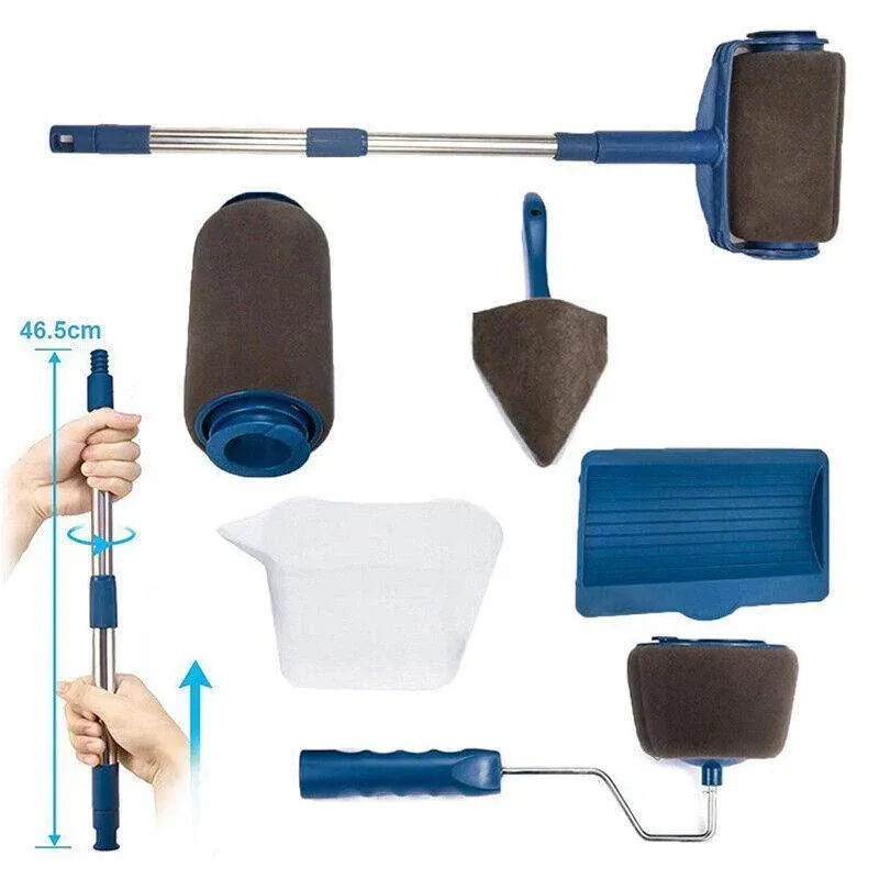 8Pcs/Set Pro Paint Roller Brush Handle Flocked Edger Wall Painting Hand Tool - Image 4