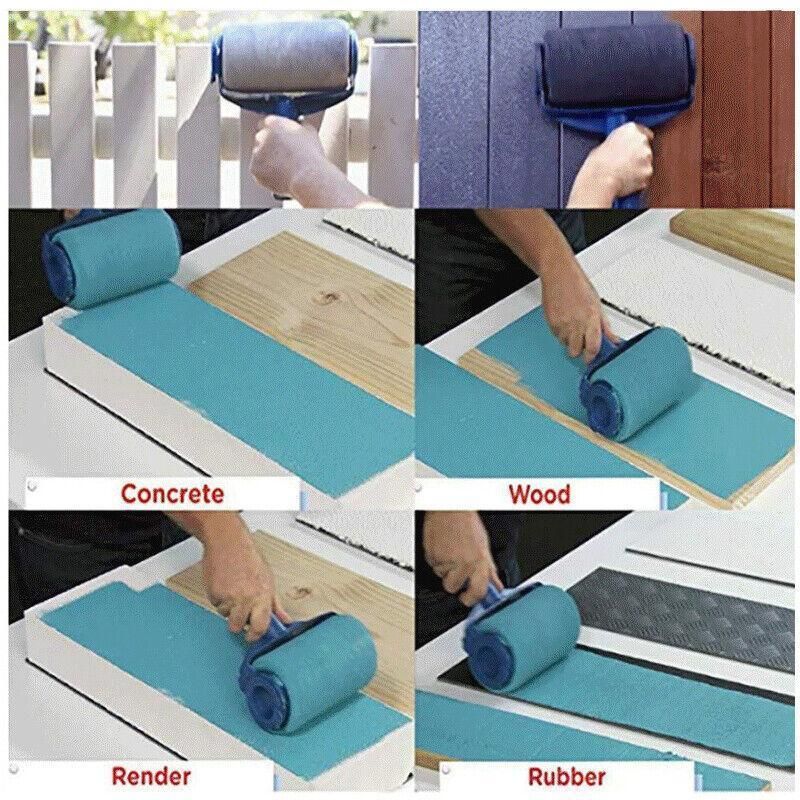 8Pcs/Set Pro Paint Roller Brush Handle Flocked Edger Wall Painting Hand Tool - Image 6