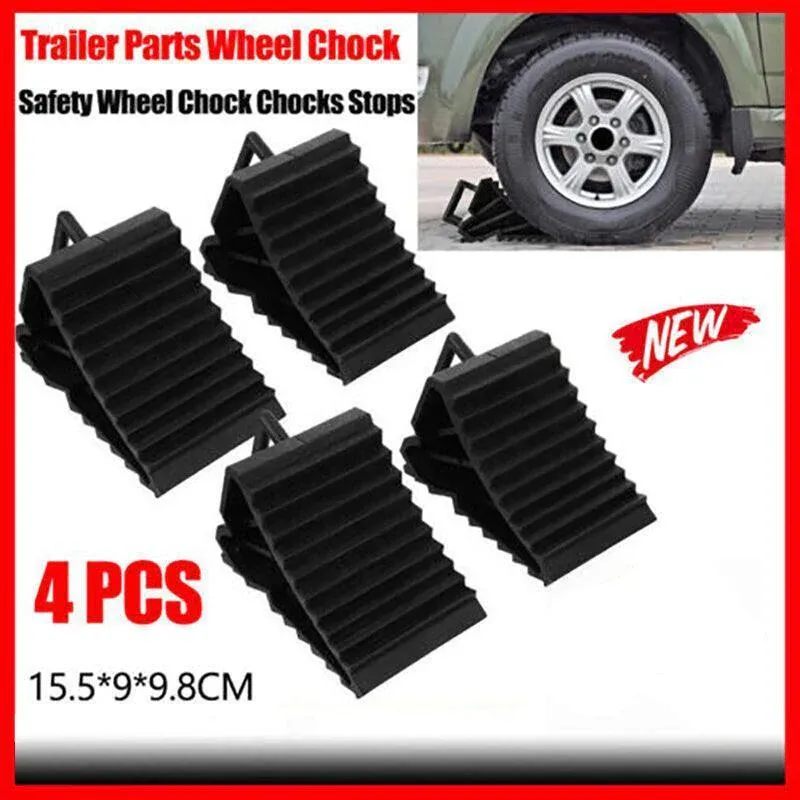 4Pcs Heavy  Wheel Chock Tough Chocks Stops Car Trailer Boat Caravan Au Stock - Image 1