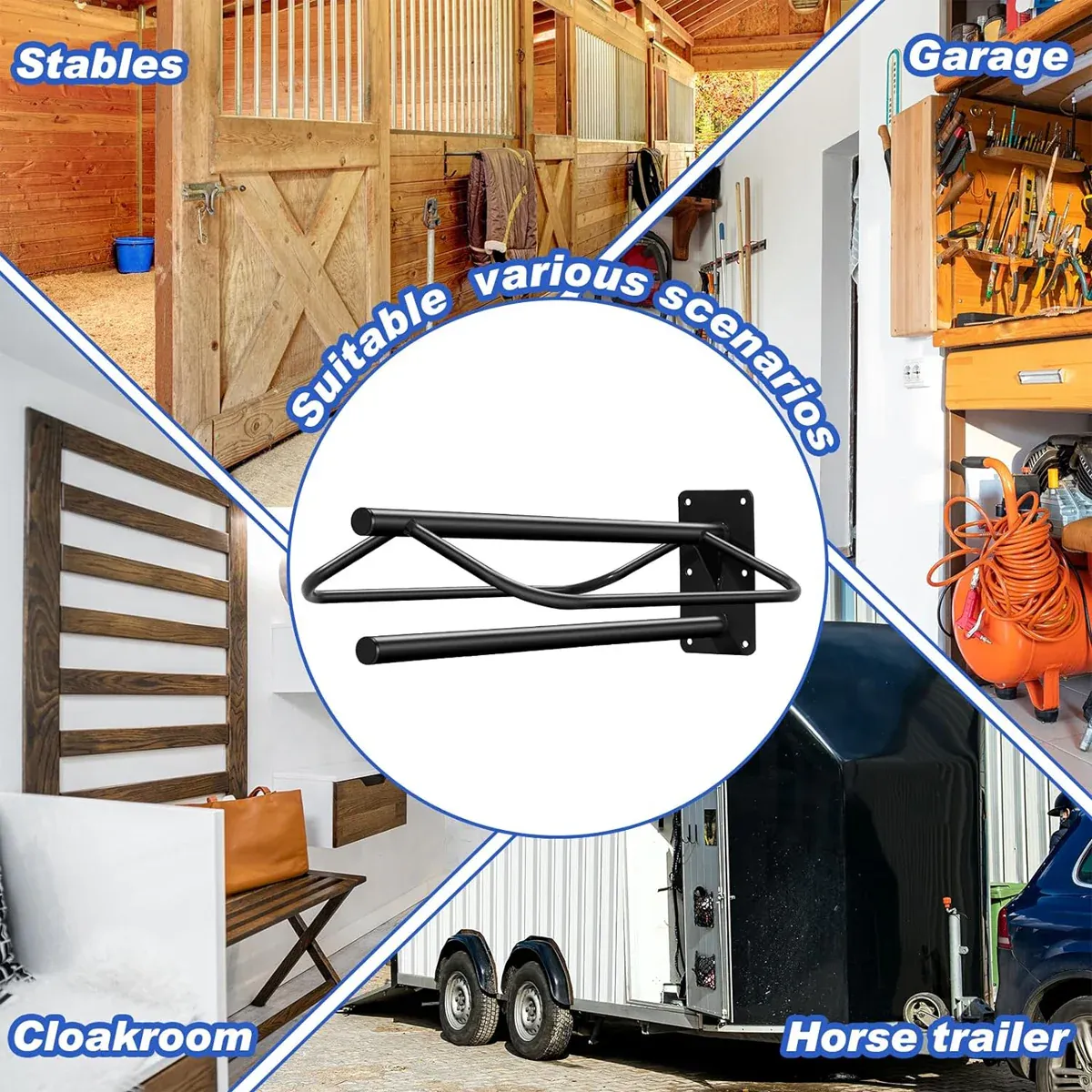 Wall Mounted Saddle Rack Hanging Harness Saddle Holder Equestrian Storage Stand - Image 4