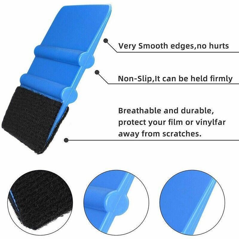 Felt Edge Squeegee For Decals Sticker Vinyl Sheet  Car Wrap Applicator Tool Blue - Image 6
