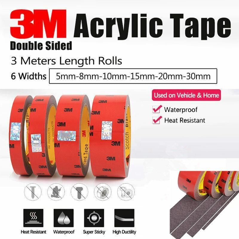 Vehicle 3M Strong Permanent Double Sided Super Sticky Versatile Roll Tape Craft - 8mm - Image 1
