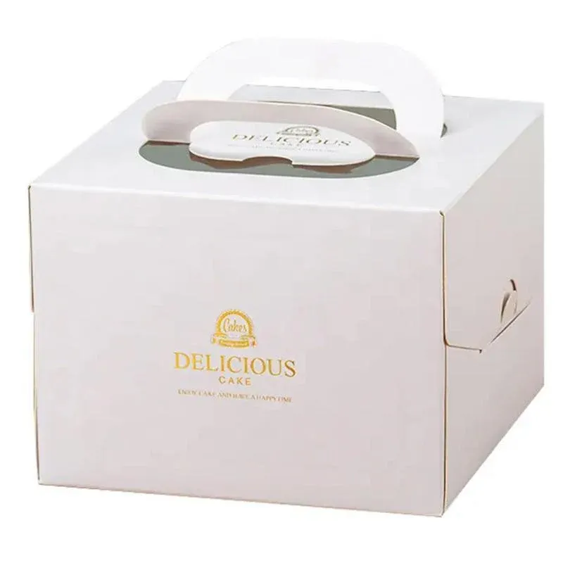 30PCS White Portable Cake Boxes Display Window Packing Case Party with Handle Birthday - 12 inch - Image 1